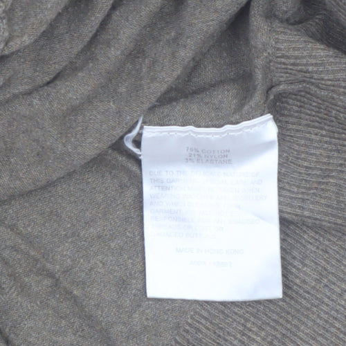 Whistles Womens Brown V-Neck Button Cardigan Size 12