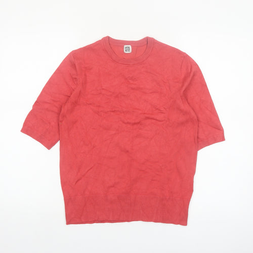 La Redoute Women Red Short Sleeve Knit Jumper Size M