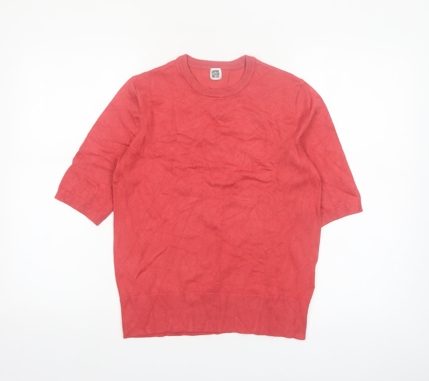 La Redoute Women Red Short Sleeve Knit Jumper Size M