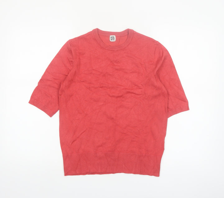 La Redoute Women Red Short Sleeve Knit Jumper Size M