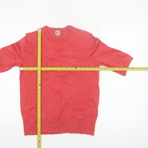 La Redoute Women Red Short Sleeve Knit Jumper Size M