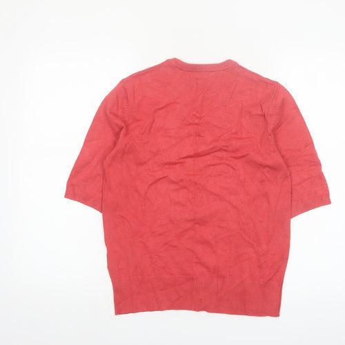 La Redoute Women Red Short Sleeve Knit Jumper Size M