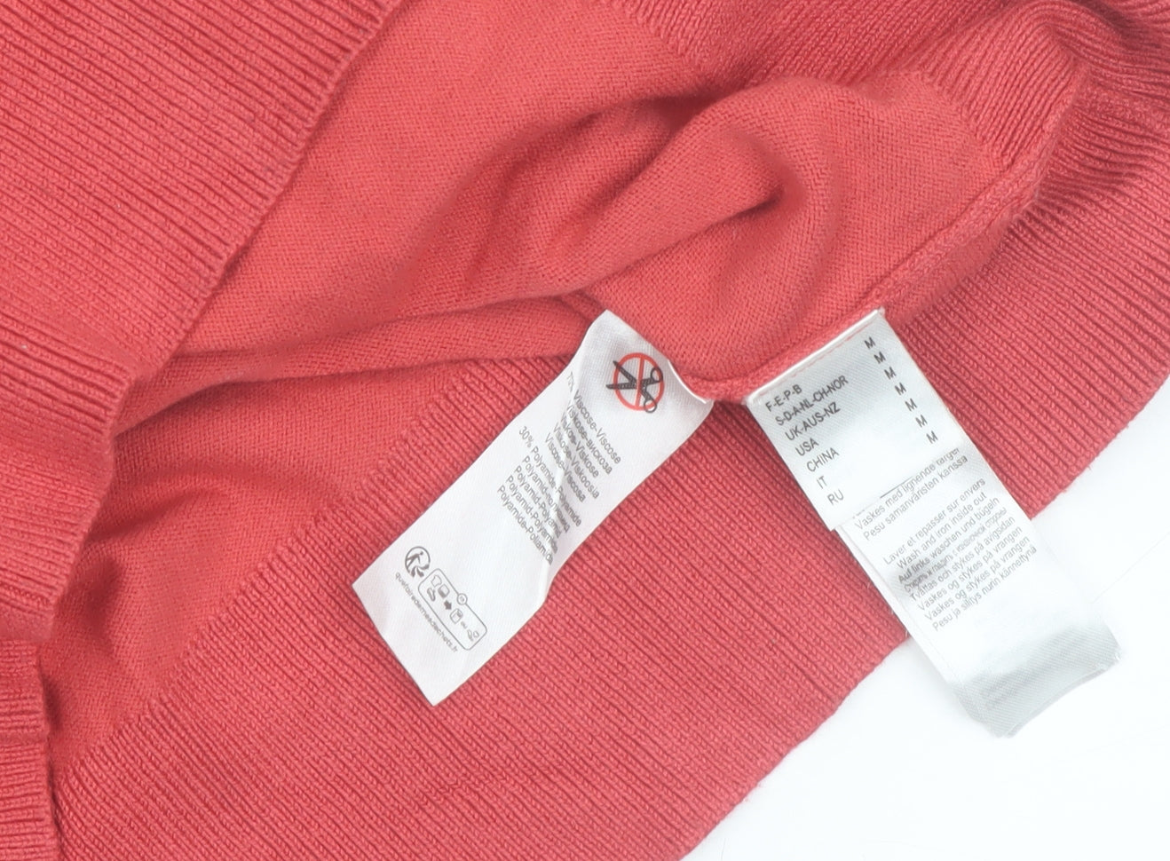 La Redoute Women Red Short Sleeve Knit Jumper Size M