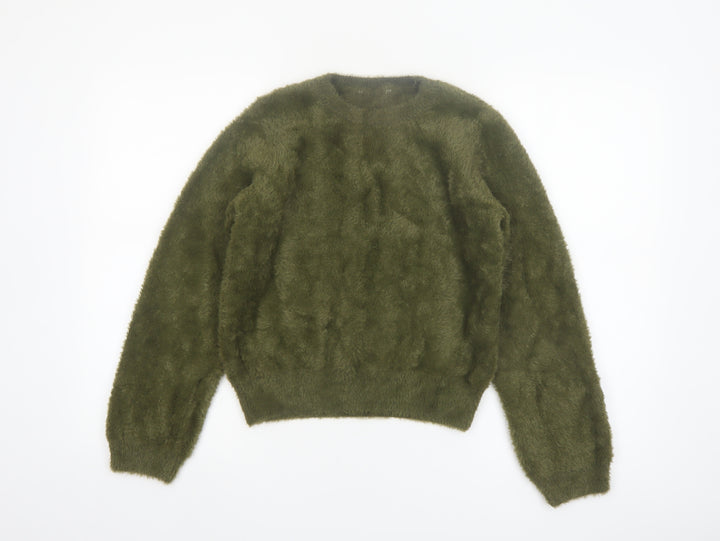 Marks and Spencer Women Green Fluffy Knit Pullover Jumper Size S