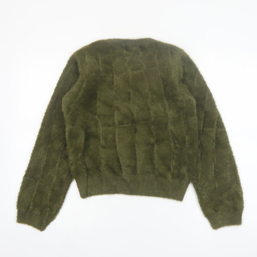 Marks and Spencer Women Green Fluffy Knit Pullover Jumper Size S