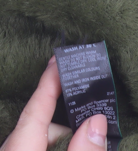 Marks and Spencer Women Green Fluffy Knit Pullover Jumper Size S