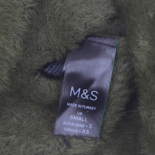 Marks and Spencer Women Green Fluffy Knit Pullover Jumper Size S