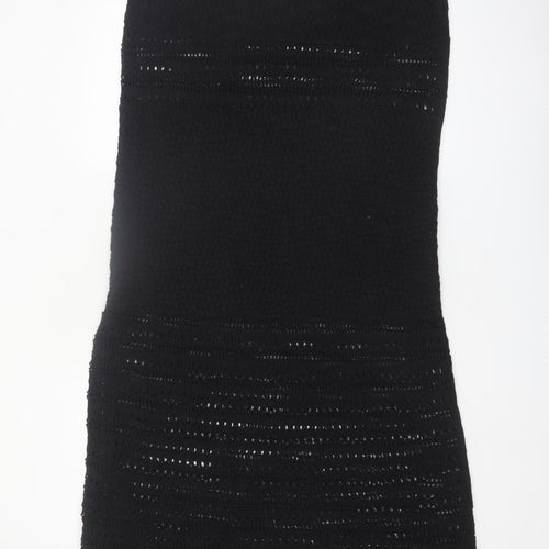 Marks and Spencer Women Black L Crochet Knit Sheath Dress