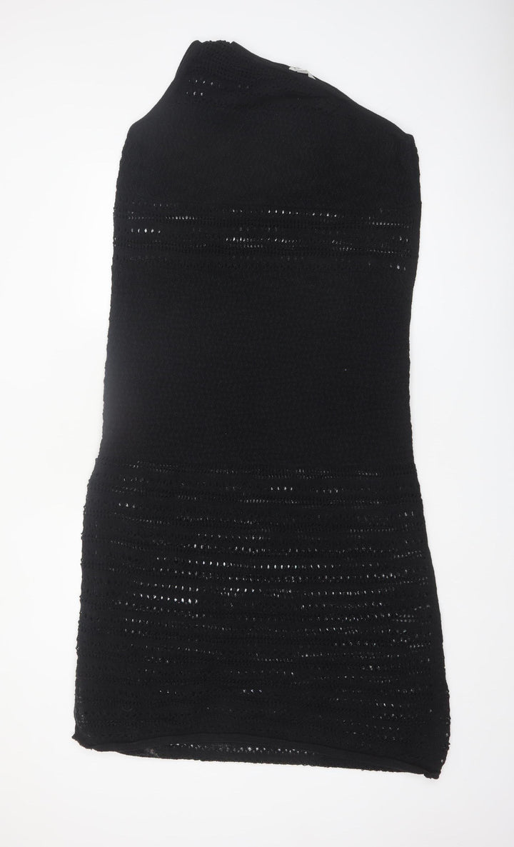 Marks and Spencer Women Black L Crochet Knit Sheath Dress