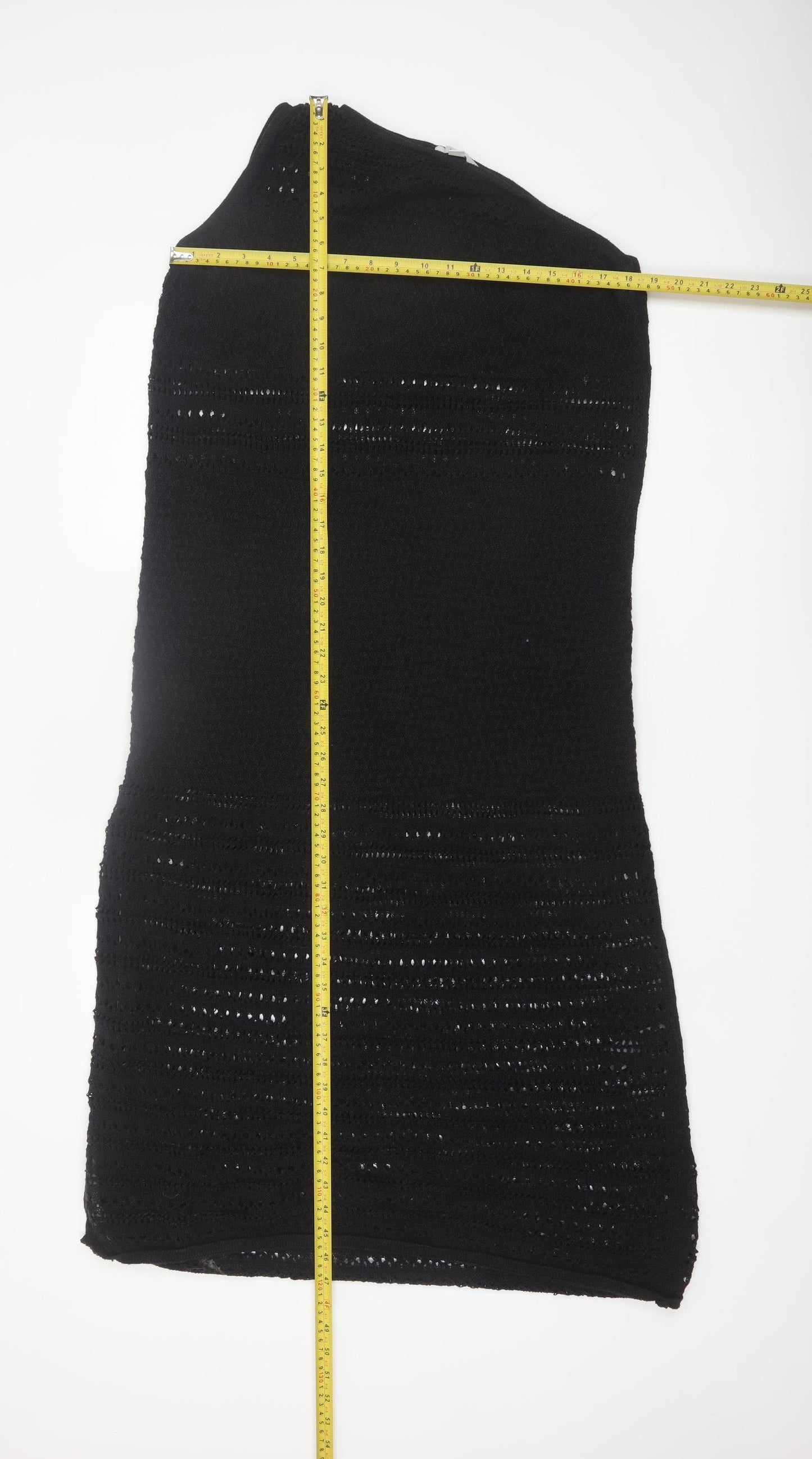Marks and Spencer Women Black L Crochet Knit Sheath Dress