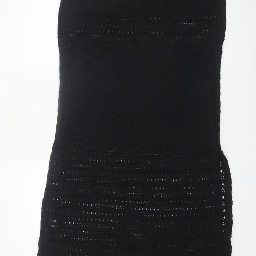 Marks and Spencer Women Black L Crochet Knit Sheath Dress