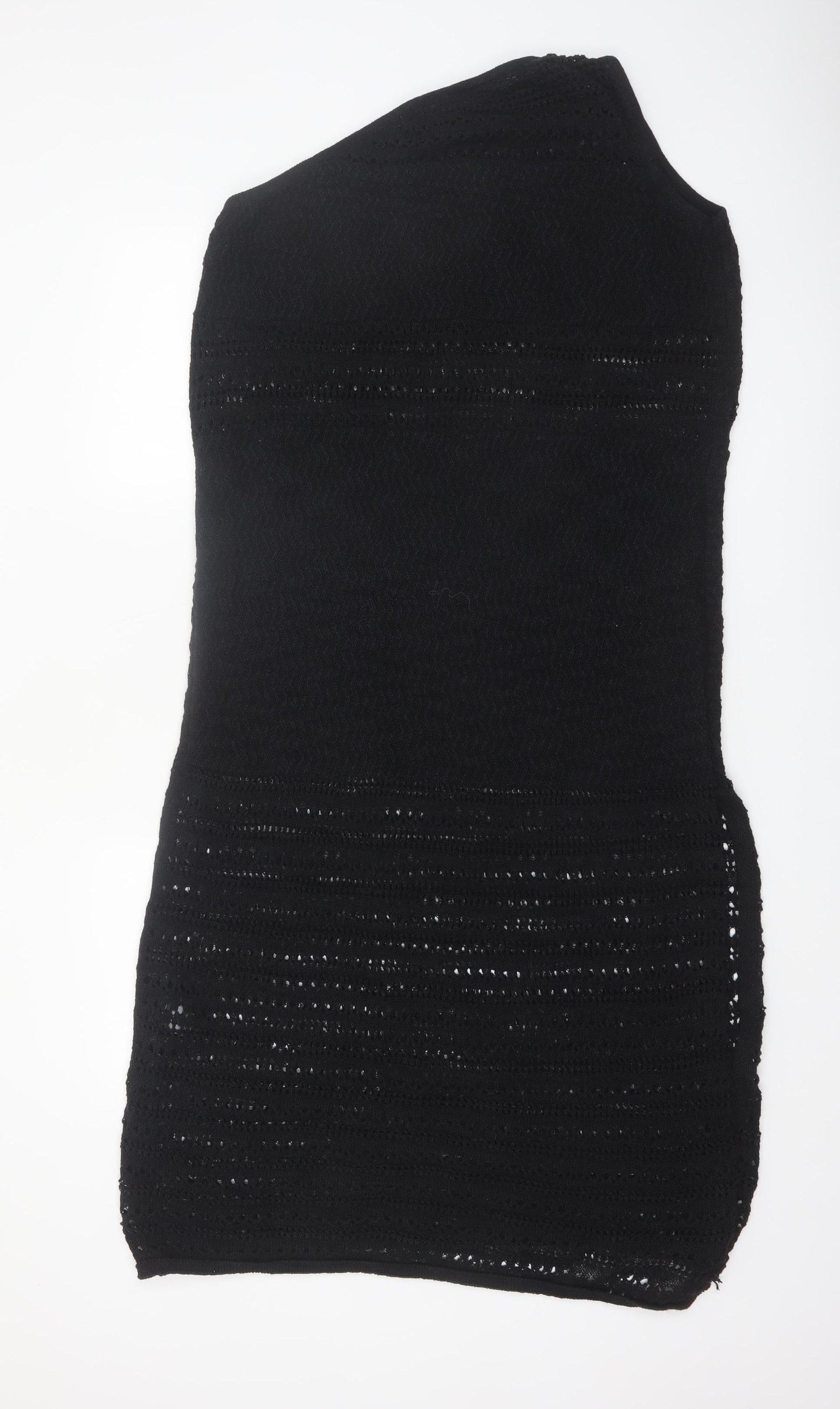 Marks and Spencer Women Black L Crochet Knit Sheath Dress