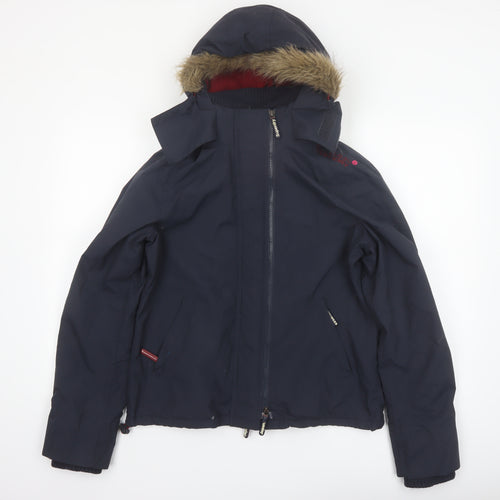 Superdry Women's Blue Windcheater Hooded Jacket L