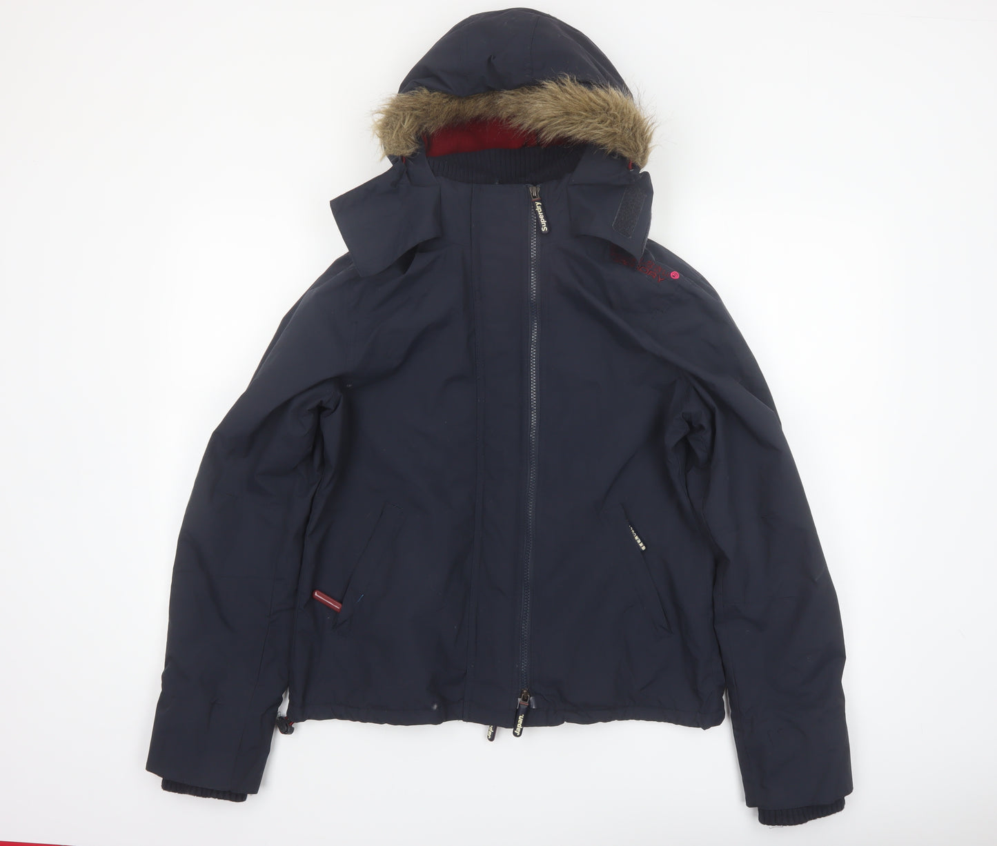 Superdry Women's Blue Windcheater Hooded Jacket L