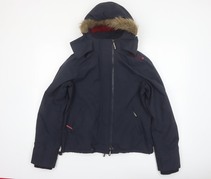Superdry Women's Blue Windcheater Hooded Jacket L