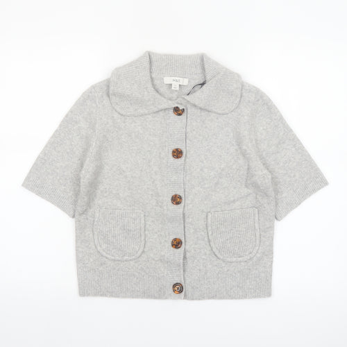 Marks and Spencer Women’s Grey Collared Knit Cardigan XS