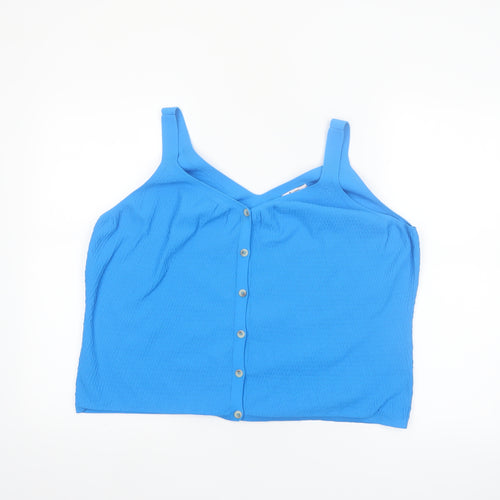 Tu Women’s Blue Camisole Tank Top Size 20 Button Detail