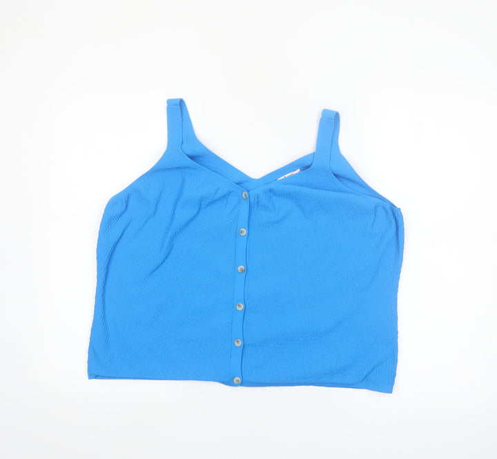 Tu Women’s Blue Camisole Tank Top Size 20 Button Detail