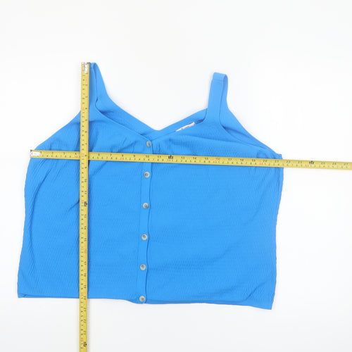 Tu Women’s Blue Camisole Tank Top Size 20 Button Detail