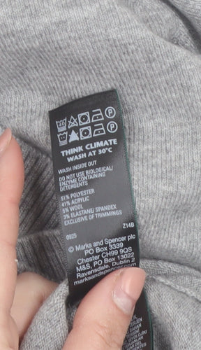 Marks and Spencer Womens Grey Roll Neck Jumper Size M