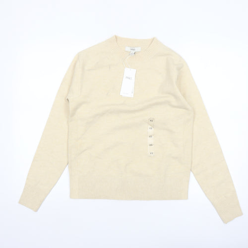 Marks and Spencer Women’s Beige XS Crew Neck Pullover Jumper