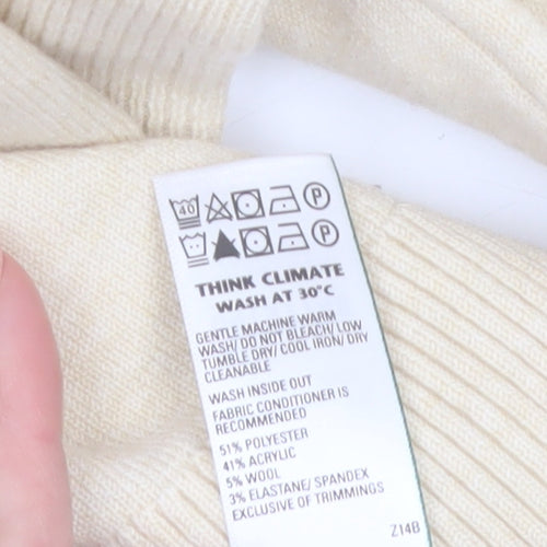 Marks and Spencer Women’s Beige XS Crew Neck Pullover Jumper