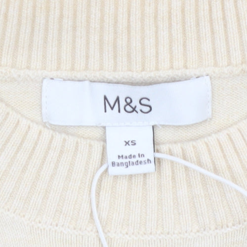 Marks and Spencer Women’s Beige XS Crew Neck Pullover Jumper