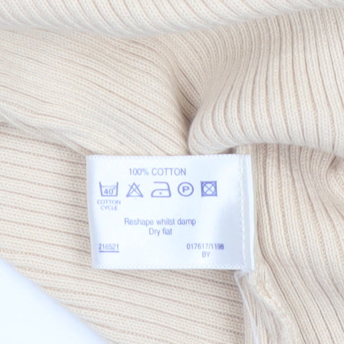 Etam Women’s Beige Cotton Slim Fit Button Cardigan Size 16