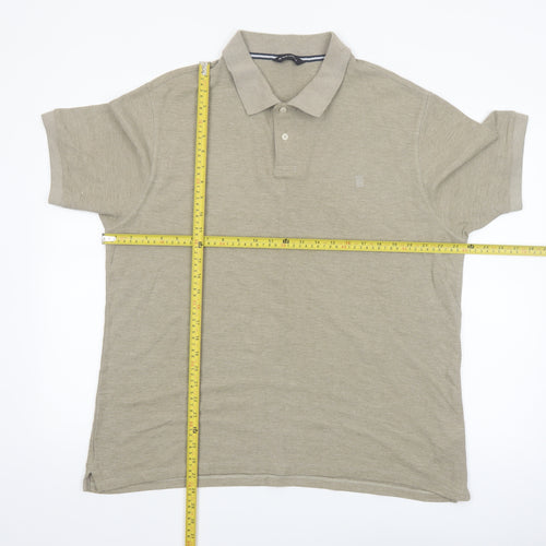 Marks & Spencer Men's Beige Short Sleeve Polo Shirt XL Classic Fit