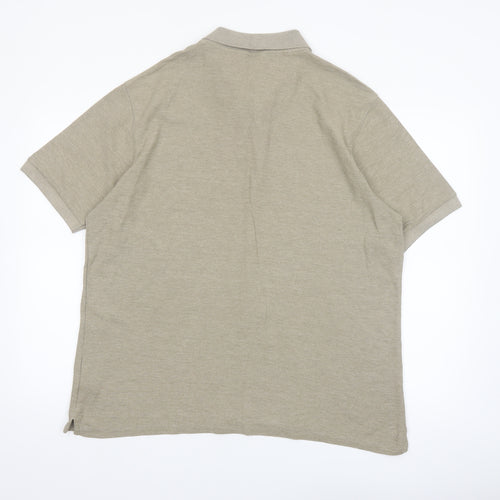 Marks & Spencer Men's Beige Short Sleeve Polo Shirt XL Classic Fit