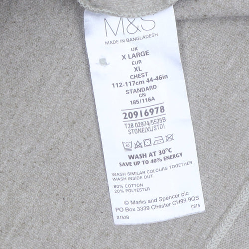Marks & Spencer Men's Beige Short Sleeve Polo Shirt XL Classic Fit