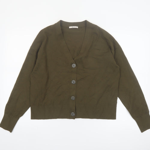 Tu Women’s Green V-Neck Cardigan Size 14 Long Sleeve Knit