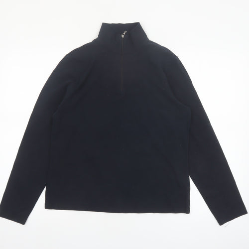 Lands' End Women's Black 1/2 Zip Fleece Sweatshirt Size M 10-12