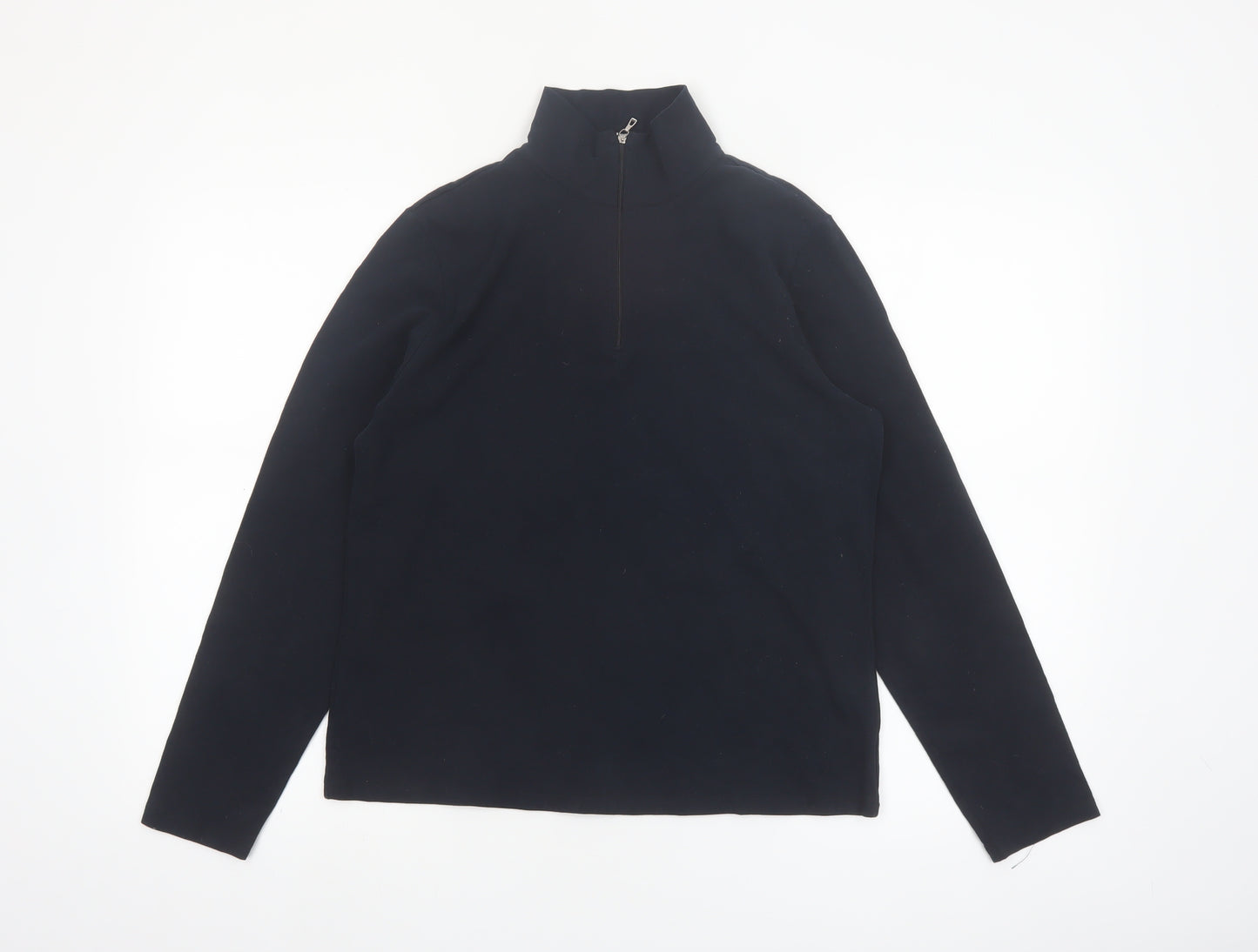 Lands' End Women's Black 1/2 Zip Fleece Sweatshirt Size M 10-12
