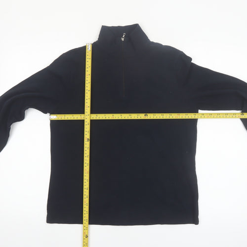 Lands' End Women's Black 1/2 Zip Fleece Sweatshirt Size M 10-12
