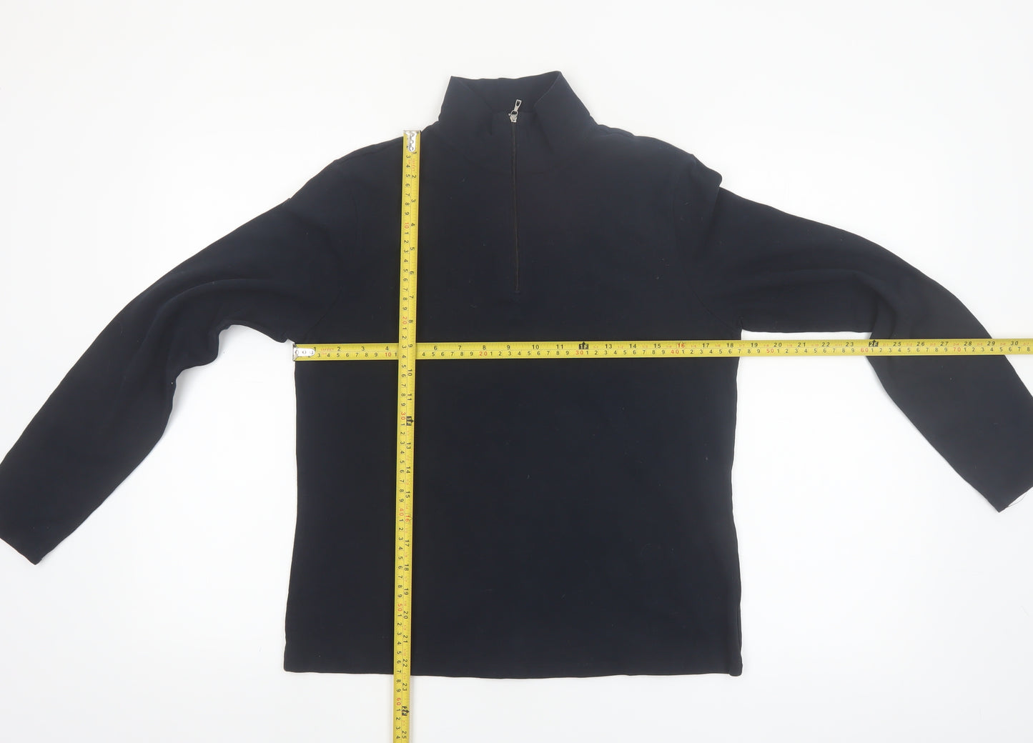 Lands' End Women's Black 1/2 Zip Fleece Sweatshirt Size M 10-12