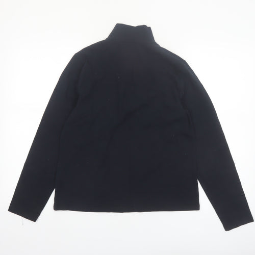 Lands' End Women's Black 1/2 Zip Fleece Sweatshirt Size M 10-12