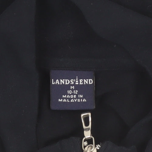 Lands' End Women's Black 1/2 Zip Fleece Sweatshirt Size M 10-12