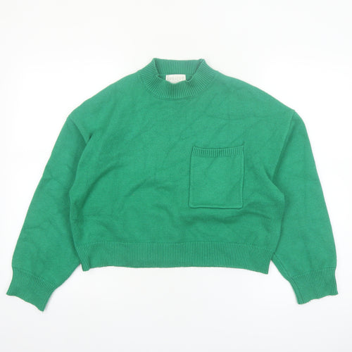 Apricot Women’s Green Mock Neck Knit Pullover Jumper Size 12