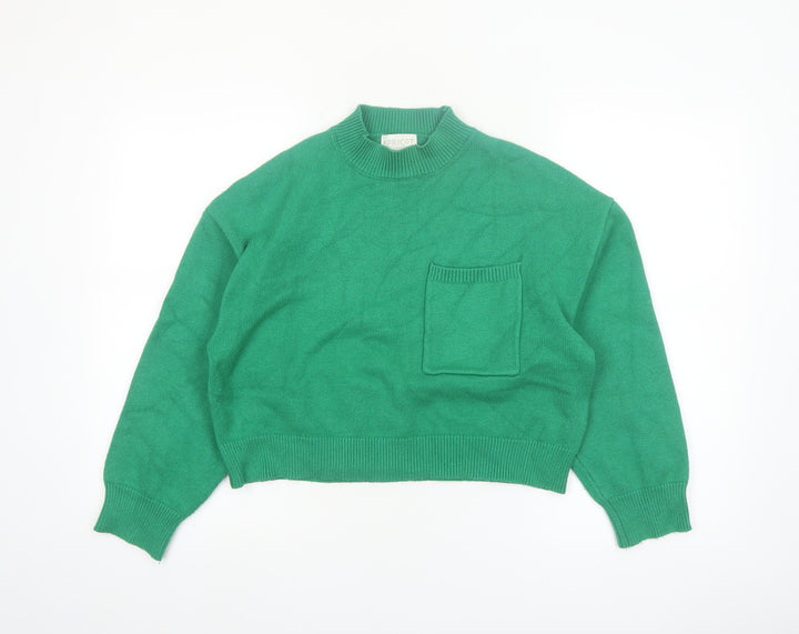 Apricot Women’s Green Mock Neck Knit Pullover Jumper Size 12