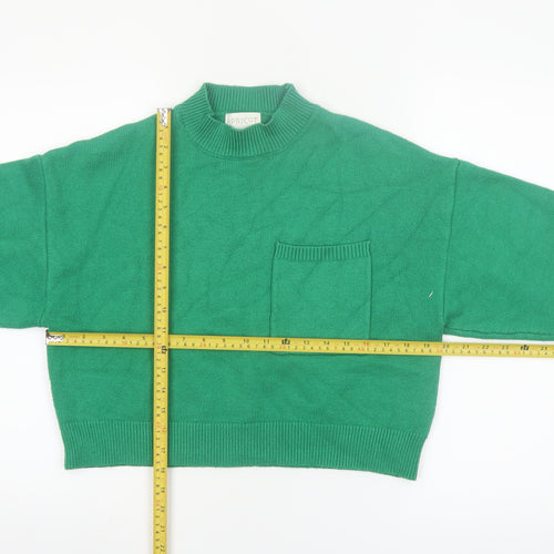 Apricot Women’s Green Mock Neck Knit Pullover Jumper Size 12