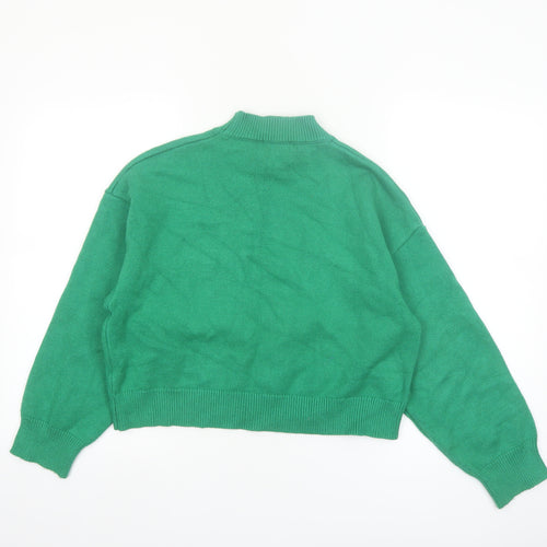 Apricot Women’s Green Mock Neck Knit Pullover Jumper Size 12