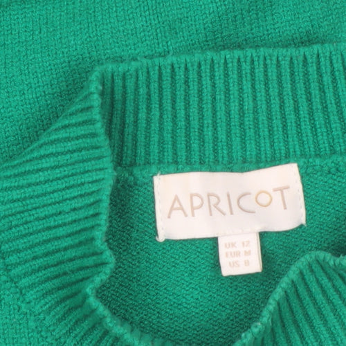 Apricot Women’s Green Mock Neck Knit Pullover Jumper Size 12