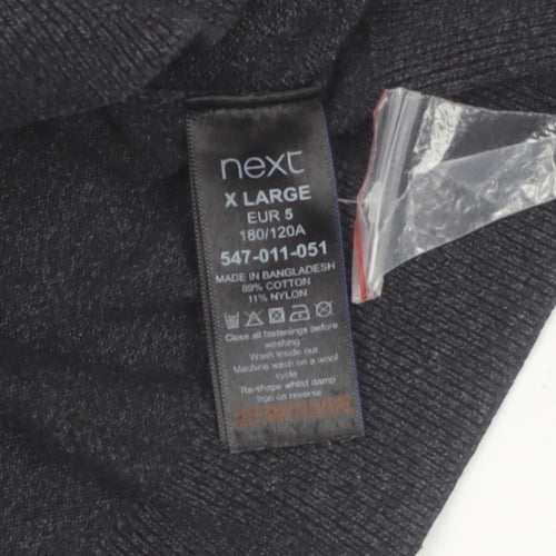 Next Men’s Grey Collared Pullover Jumper XL Cotton Knit