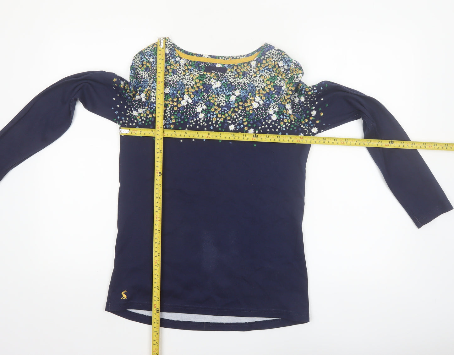 Joules Womens Navy Floral Jersey Long Sleeve Cotton Top UK 8