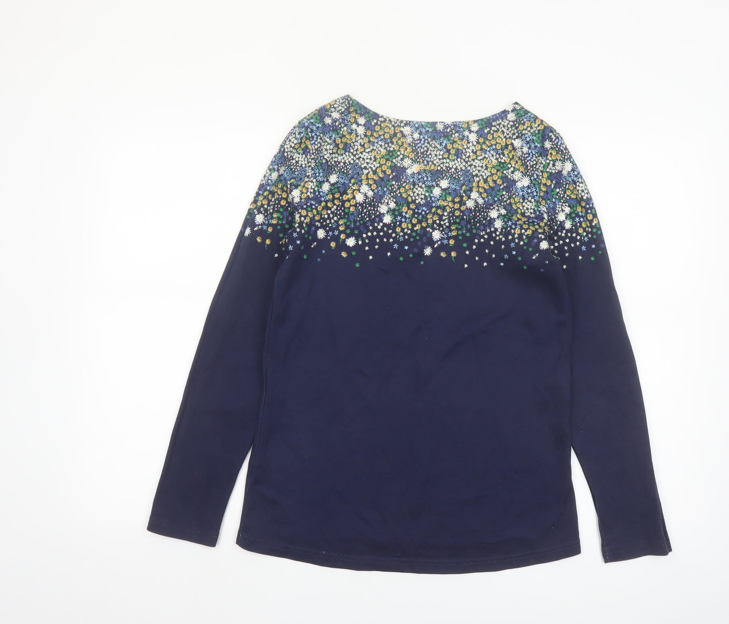 Joules Womens Navy Floral Jersey Long Sleeve Cotton Top UK 8