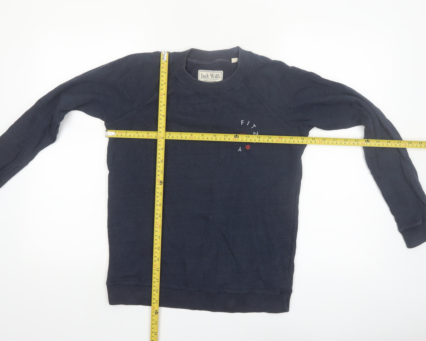 Jack Wills Womens Navy Blue Cotton Crew Neck Pullover Sweatshirt UK 10