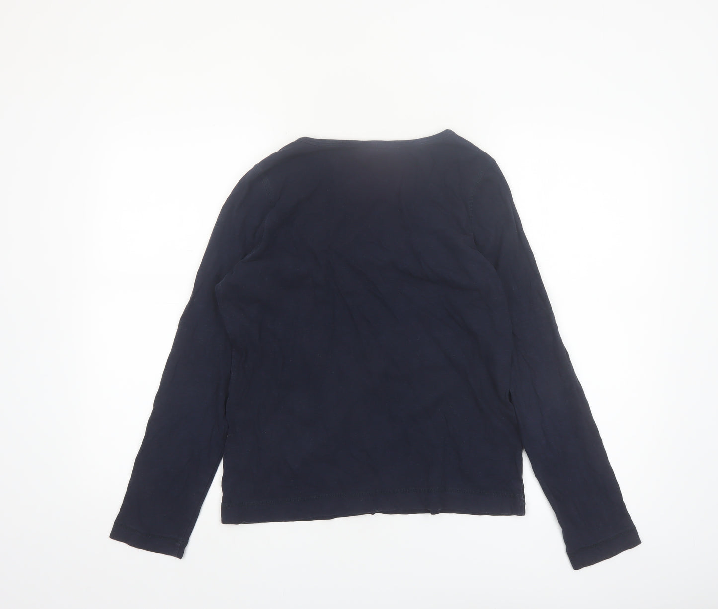 Hush Womens Blue Long Sleeve V-Neck Button-Up Top XS