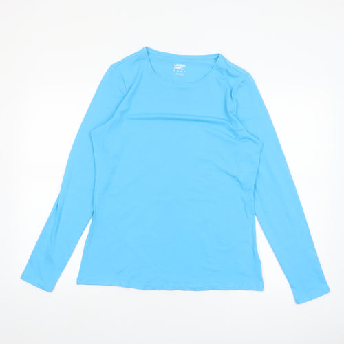 Lands' End Women's Blue Long Sleeve Cotton Blend Jersey T-Shirt M