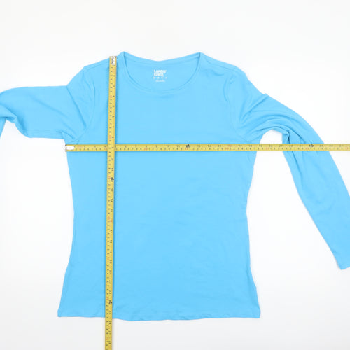 Lands' End Women's Blue Long Sleeve Cotton Blend Jersey T-Shirt M